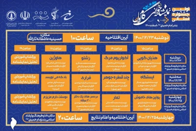 از سوی دبیر جشنواره اعلام شد

جدول اجرایی «اولین جشنواره استانی نمایشنامه خوانی گام اول» در بندر امام خمینی(ره)