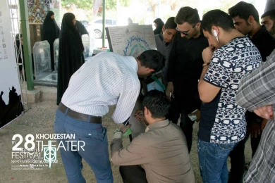 مراسم رونمایی از پوستر بیست و هشتمین جشنواره تئاتر استان خوزستان-عکس: داریوش نیک محمدی