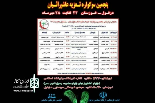 عبدالمحمد نعناکار رئیس انجمن هنرهای نمایشی دزفول:

پنجمین سوگواره تعزیه عاشورائیان دزفول آغاز به کار کرد