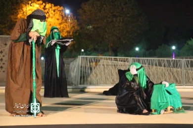 اجرای نمایش تعزیه «دغدغه مجنون» به کارگردانی بهمن شیرمردی در شب اول همایش تعزیه «حدیث آب و عطش» - عکاس: سمیه مقدم - دزفول - دوم مهرماه 99