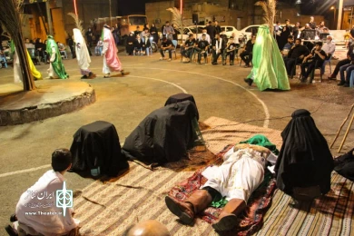 دوازدهمین سوگواره عاشورائیان دزفول - اجرای مجلس شبیه‌خوانی «سبز قبا» گروه هدی دزفول- عکس: سمیه مقدمی نیا- شهریورماه 1401