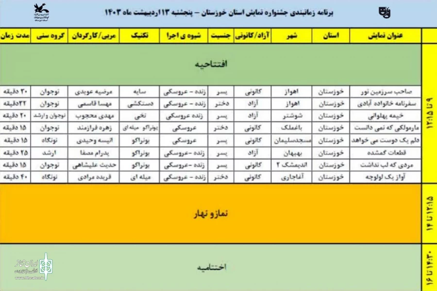 آغاز به کار «نوزدهمین جشنواره هنرهای نمایشی کودکان و نوجوانان» کانون پرورش فکری خوزستان در اهواز 9