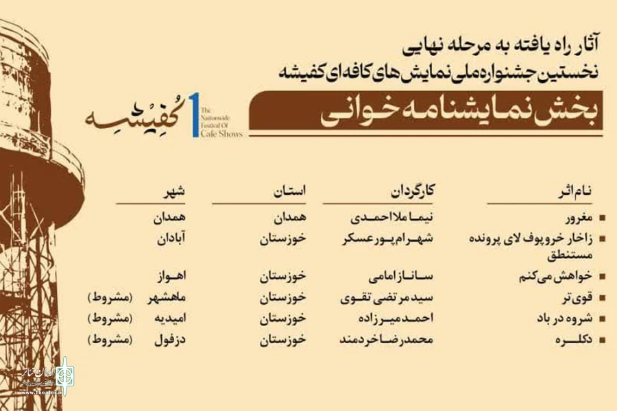 آثار بخش نمایشنامه خوانی نخستین جشنواره ملی کفیشه معرفی شدند 2